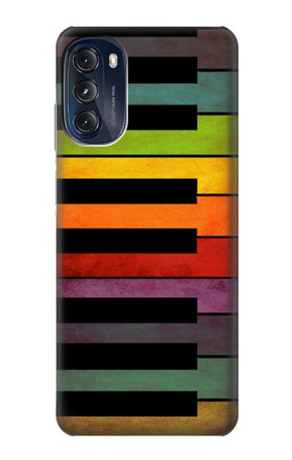 W3451 Colorful Piano Funda Carcasa Case y Caso Del Tirón Funda para Motorola Moto G (2022)