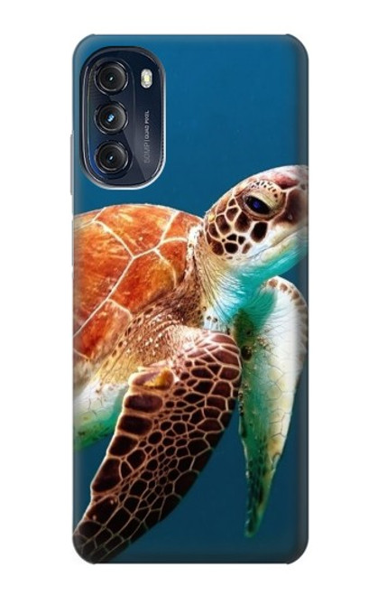 W3497 Green Sea Turtle Funda Carcasa Case y Caso Del Tirón Funda para Motorola Moto G (2022)