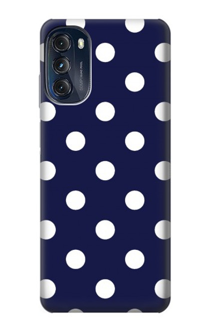 W3533 Blue Polka Dot Funda Carcasa Case y Caso Del Tirón Funda para Motorola Moto G (2022)