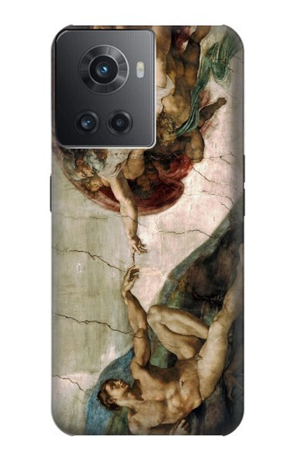 W0179 Michelangelo Creation of Adam Funda Carcasa Case y Caso Del Tirón Funda para OnePlus Ace