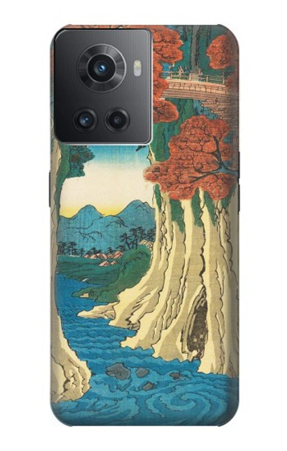W3348 Utagawa Hiroshige The Monkey Bridge Funda Carcasa Case y Caso Del Tirón Funda para OnePlus Ace