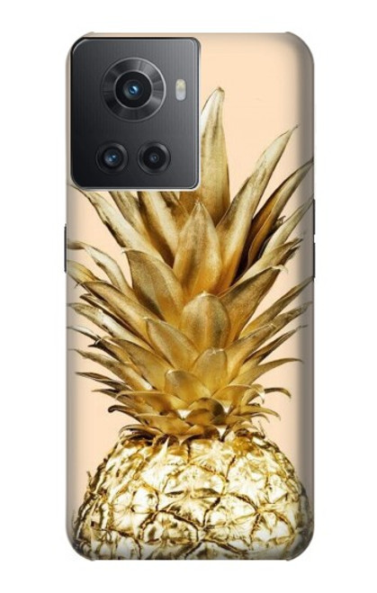 W3490 Gold Pineapple Funda Carcasa Case y Caso Del Tirón Funda para OnePlus Ace