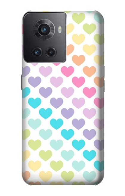 W3499 Colorful Heart Pattern Funda Carcasa Case y Caso Del Tirón Funda para OnePlus Ace