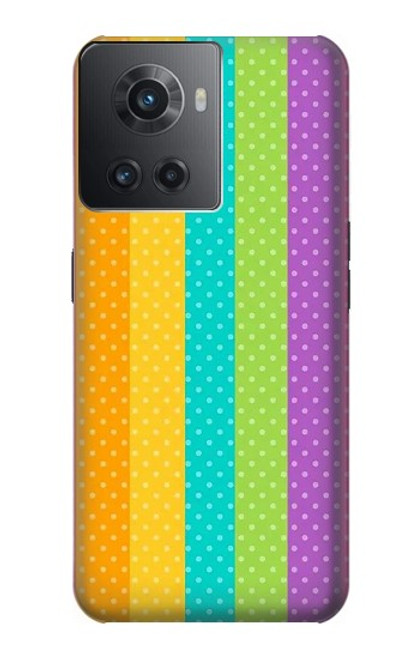 W3678 Colorful Rainbow Vertical Funda Carcasa Case y Caso Del Tirón Funda para OnePlus Ace