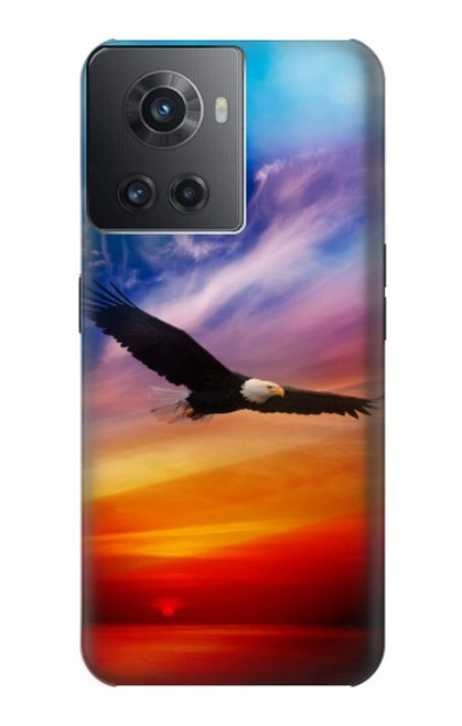 W3841 Bald Eagle Flying Colorful Sky Funda Carcasa Case y Caso Del Tirón Funda para OnePlus Ace