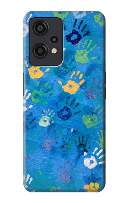 W3403 Hand Print Funda Carcasa Case y Caso Del Tirón Funda para OnePlus Nord CE 2 Lite 5G