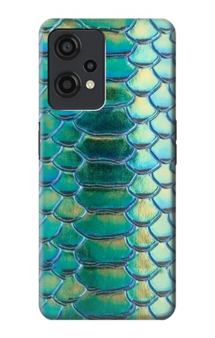 W3414 Green Snake Scale Graphic Print Funda Carcasa Case y Caso Del Tirón Funda para OnePlus Nord CE 2 Lite 5G