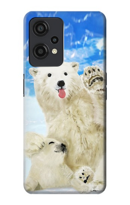 W3794 Arctic Polar Bear and Seal Paint Funda Carcasa Case y Caso Del Tirón Funda para OnePlus Nord CE 2 Lite 5G