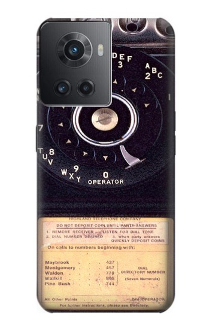 W0086 Payphone Vintage Funda Carcasa Case y Caso Del Tirón Funda para OnePlus 10R