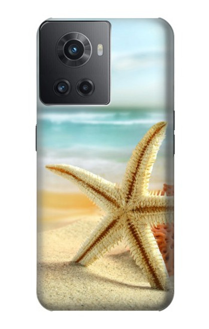 W1117 Starfish on the Beach Funda Carcasa Case y Caso Del Tirón Funda para OnePlus 10R