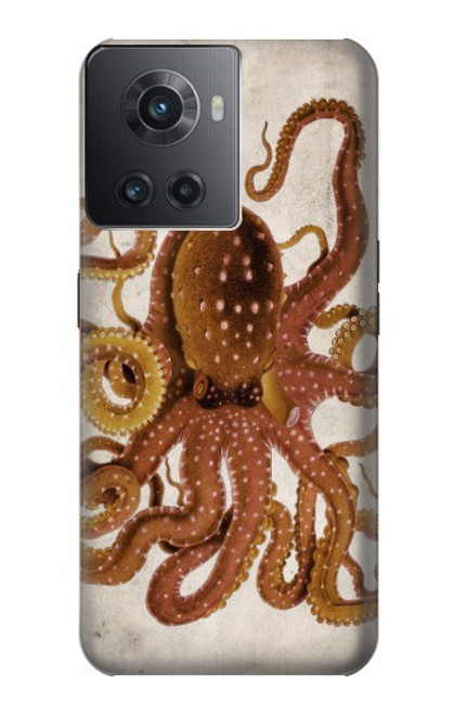 W2801 Vintage Octopus Funda Carcasa Case y Caso Del Tirón Funda para OnePlus 10R