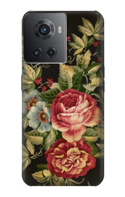 W3013 Vintage Antique Roses Funda Carcasa Case y Caso Del Tirón Funda para OnePlus 10R