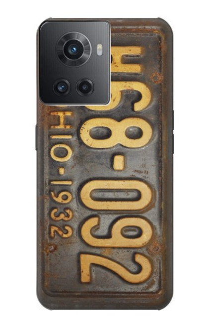 W3228 Vintage Car License Plate Funda Carcasa Case y Caso Del Tirón Funda para OnePlus 10R