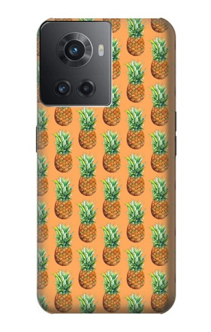 W3258 Pineapple Pattern Funda Carcasa Case y Caso Del Tirón Funda para OnePlus 10R