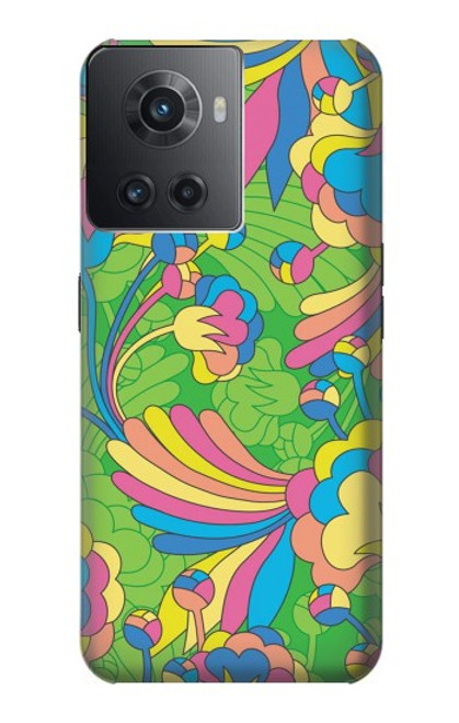 W3273 Flower Line Art Pattern Funda Carcasa Case y Caso Del Tirón Funda para OnePlus 10R