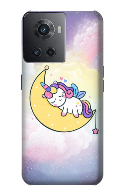 W3485 Cute Unicorn Sleep Funda Carcasa Case y Caso Del Tirón Funda para OnePlus 10R