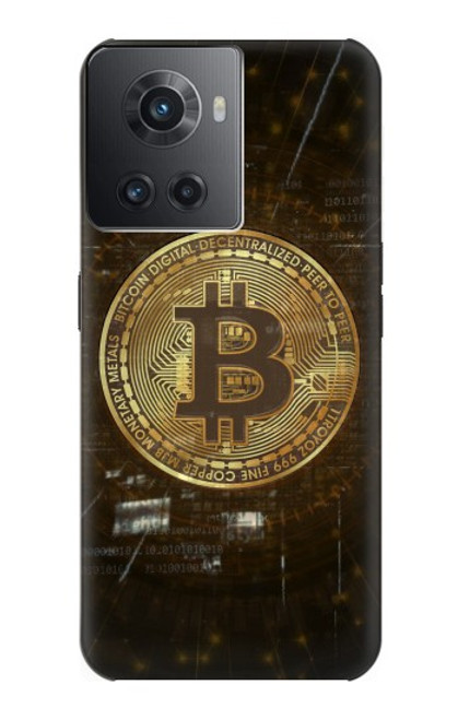 W3798 Cryptocurrency Bitcoin Funda Carcasa Case y Caso Del Tirón Funda para OnePlus 10R