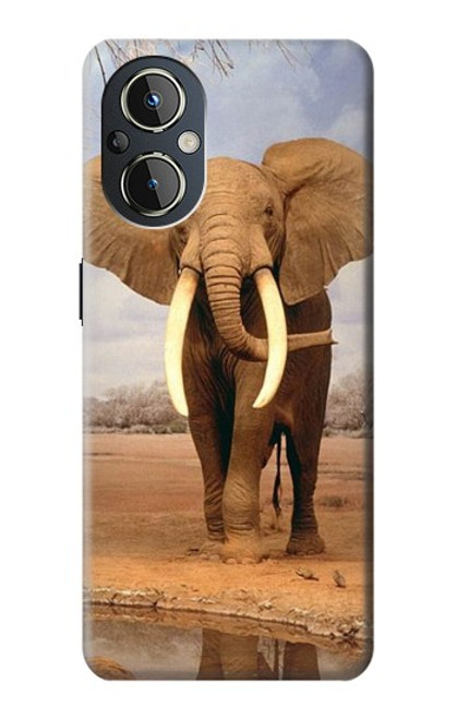 W0310 African Elephant Funda Carcasa Case y Caso Del Tirón Funda para OnePlus Nord N20 5G