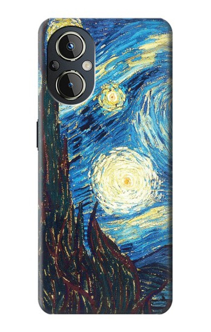 W0582 Van Gogh Starry Nights Funda Carcasa Case y Caso Del Tirón Funda para OnePlus Nord N20 5G