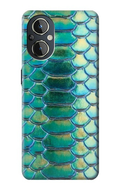 W3414 Green Snake Scale Graphic Print Funda Carcasa Case y Caso Del Tirón Funda para OnePlus Nord N20 5G