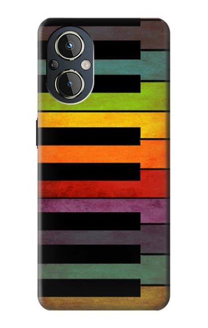 W3451 Colorful Piano Funda Carcasa Case y Caso Del Tirón Funda para OnePlus Nord N20 5G