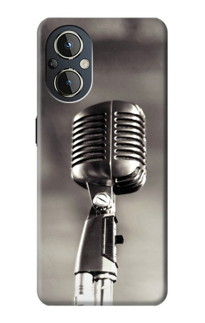 W3495 Vintage Microphone Funda Carcasa Case y Caso Del Tirón Funda para OnePlus Nord N20 5G