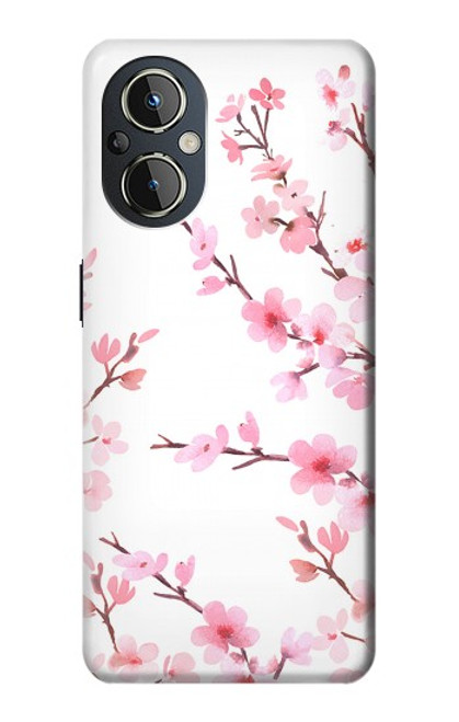 W3707 Pink Cherry Blossom Spring Flower Funda Carcasa Case y Caso Del Tirón Funda para OnePlus Nord N20 5G
