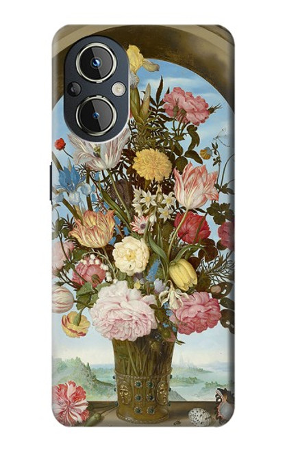 W3749 Vase of Flowers Funda Carcasa Case y Caso Del Tirón Funda para OnePlus Nord N20 5G