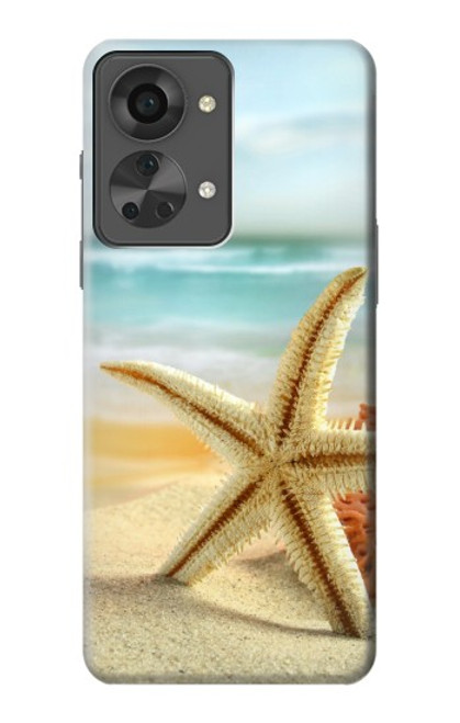 W1117 Starfish on the Beach Funda Carcasa Case y Caso Del Tirón Funda para OnePlus Nord 2T