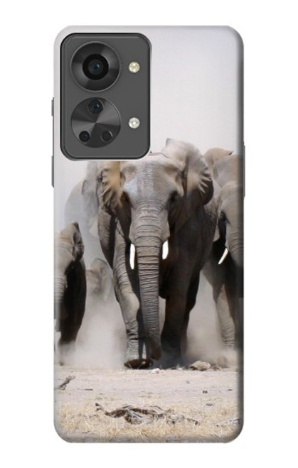 W3142 African Elephant Funda Carcasa Case y Caso Del Tirón Funda para OnePlus Nord 2T