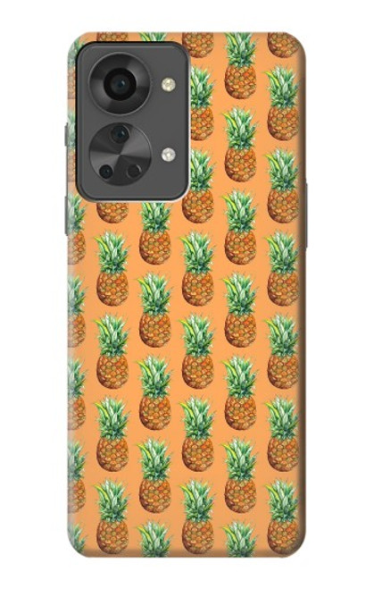 W3258 Pineapple Pattern Funda Carcasa Case y Caso Del Tirón Funda para OnePlus Nord 2T