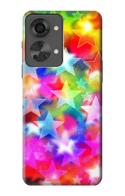 W3292 Colourful Disco Star Funda Carcasa Case y Caso Del Tirón Funda para OnePlus Nord 2T