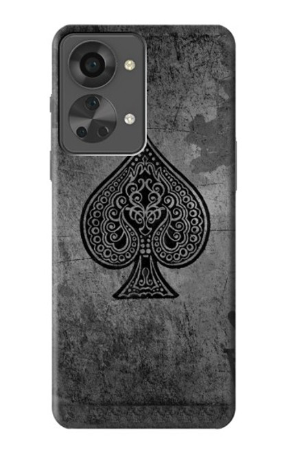 W3446 Black Ace Spade Funda Carcasa Case y Caso Del Tirón Funda para OnePlus Nord 2T