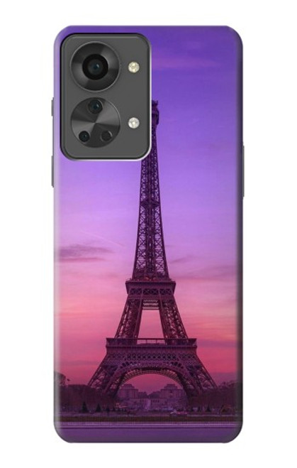 W3447 Eiffel Paris Sunset Funda Carcasa Case y Caso Del Tirón Funda para OnePlus Nord 2T