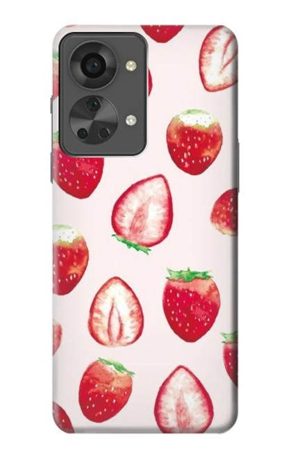 W3481 Strawberry Funda Carcasa Case y Caso Del Tirón Funda para OnePlus Nord 2T