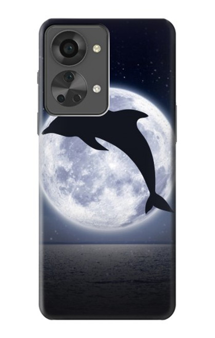 W3510 Dolphin Moon Night Funda Carcasa Case y Caso Del Tirón Funda para OnePlus Nord 2T