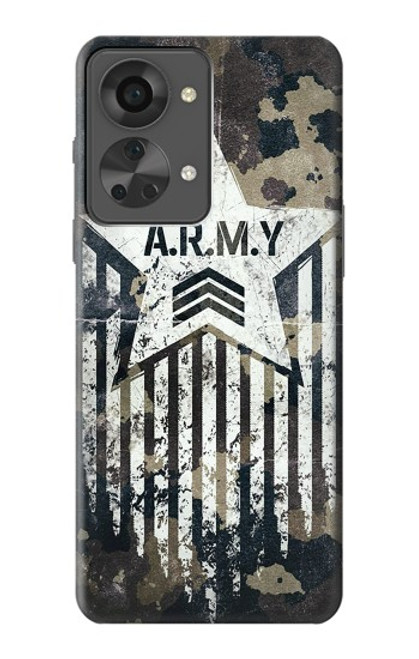 W3666 Army Camo Camouflage Funda Carcasa Case y Caso Del Tirón Funda para OnePlus Nord 2T