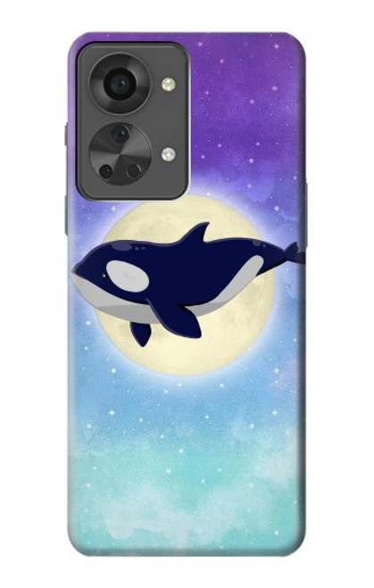 W3807 Killer Whale Orca Moon Pastel Fantasy Funda Carcasa Case y Caso Del Tirón Funda para OnePlus Nord 2T