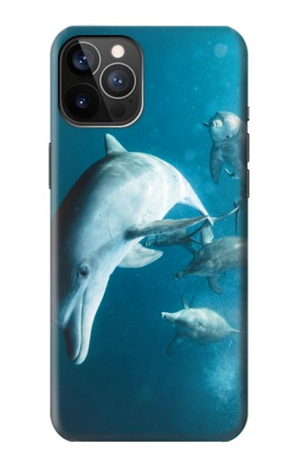 W3878 Dolphin Funda Carcasa Case y Caso Del Tirón Funda para iPhone 12, iPhone 12 Pro