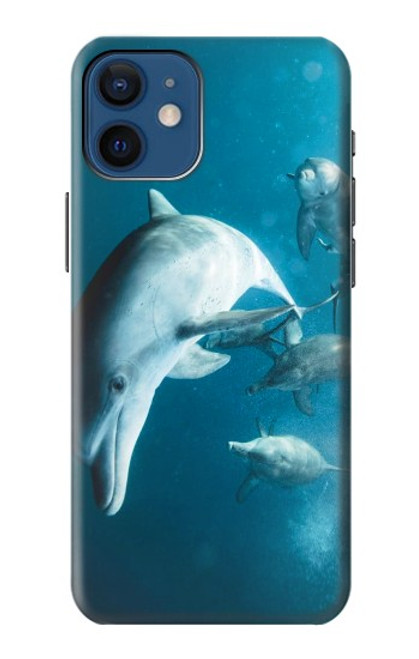 W3878 Dolphin Funda Carcasa Case y Caso Del Tirón Funda para iPhone 12 mini