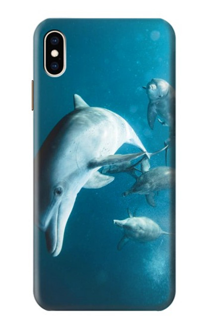 W3878 Dolphin Funda Carcasa Case y Caso Del Tirón Funda para iPhone XS Max