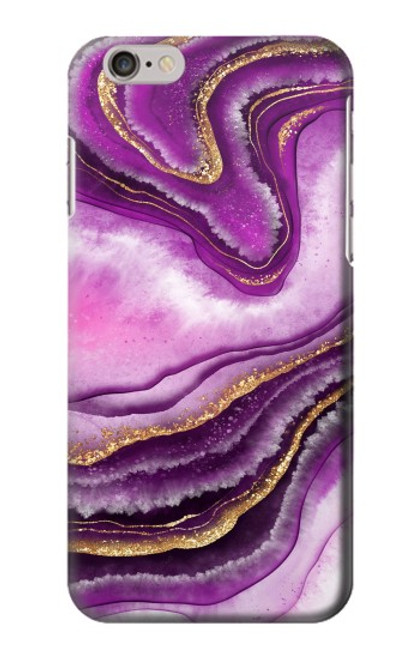 W3896 Purple Marble Gold Streaks Funda Carcasa Case y Caso Del Tirón Funda para iPhone 6 6S