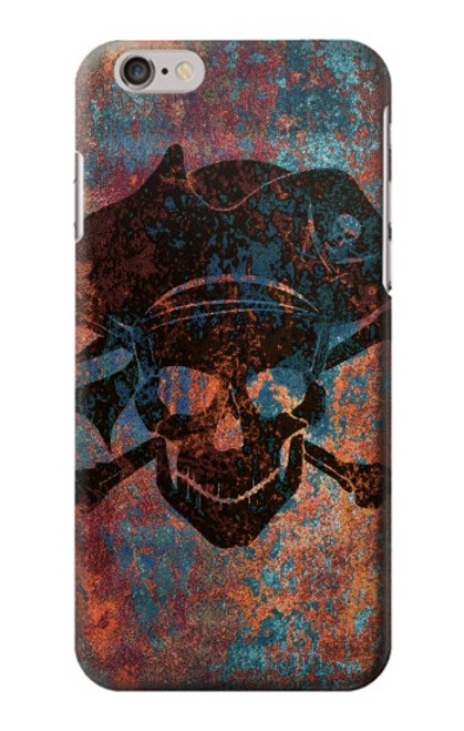 W3895 Pirate Skull Metal Funda Carcasa Case y Caso Del Tirón Funda para iPhone 6 Plus, iPhone 6s Plus