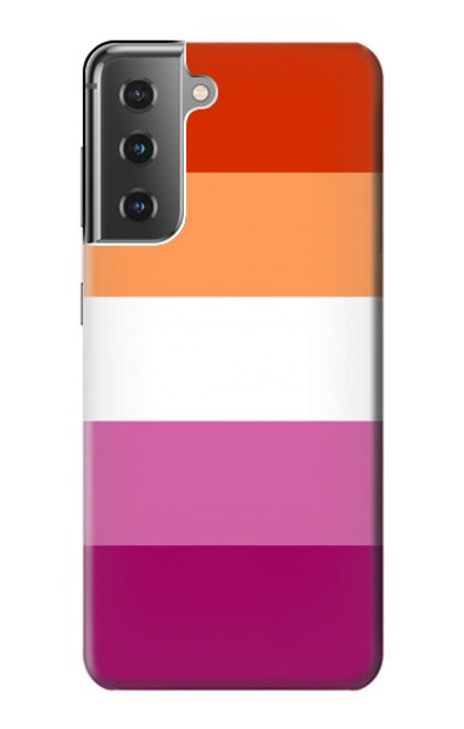 W3887 Lesbian Pride Flag Funda Carcasa Case y Caso Del Tirón Funda para Samsung Galaxy S21 Plus 5G, Galaxy S21+ 5G