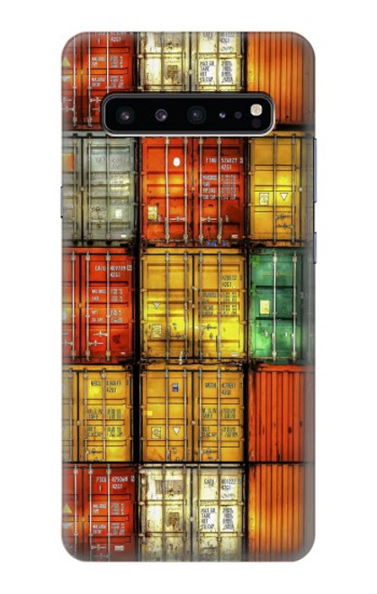 W3861 Colorful Container Block Funda Carcasa Case y Caso Del Tirón Funda para Samsung Galaxy S10 5G