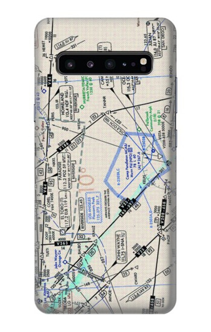 W3882 Flying Enroute Chart Funda Carcasa Case y Caso Del Tirón Funda para Samsung Galaxy S10 5G