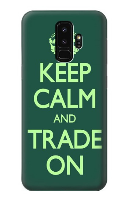 W3862 Keep Calm and Trade On Funda Carcasa Case y Caso Del Tirón Funda para Samsung Galaxy S9 Plus