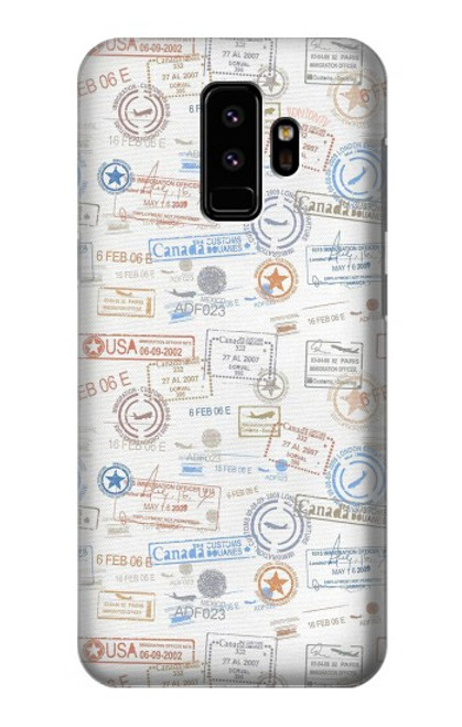 W3903 Travel Stamps Funda Carcasa Case y Caso Del Tirón Funda para Samsung Galaxy S9