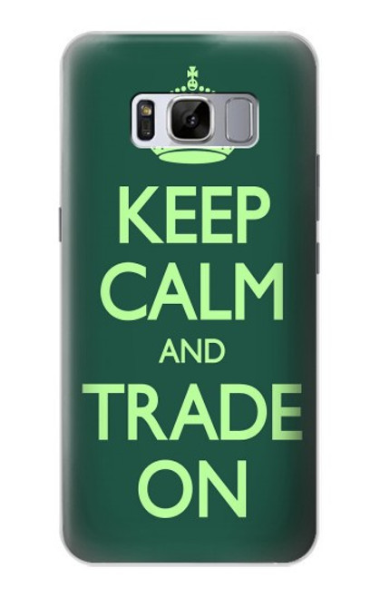W3862 Keep Calm and Trade On Funda Carcasa Case y Caso Del Tirón Funda para Samsung Galaxy S8