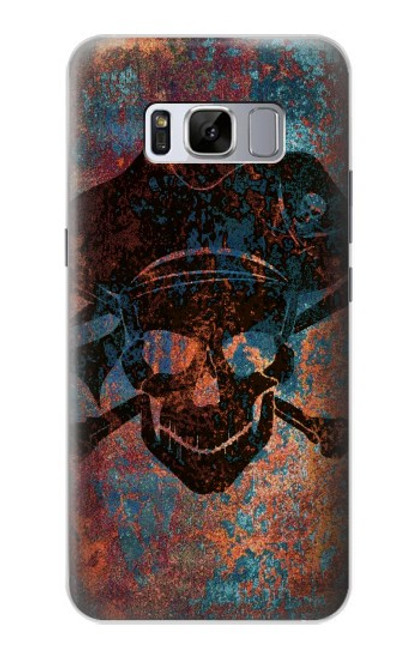 W3895 Pirate Skull Metal Funda Carcasa Case y Caso Del Tirón Funda para Samsung Galaxy S8